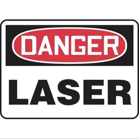 Accuform Radiation & Laser Sign, 10 in H x 14 in W, Dura-Plastic MRAD025XT